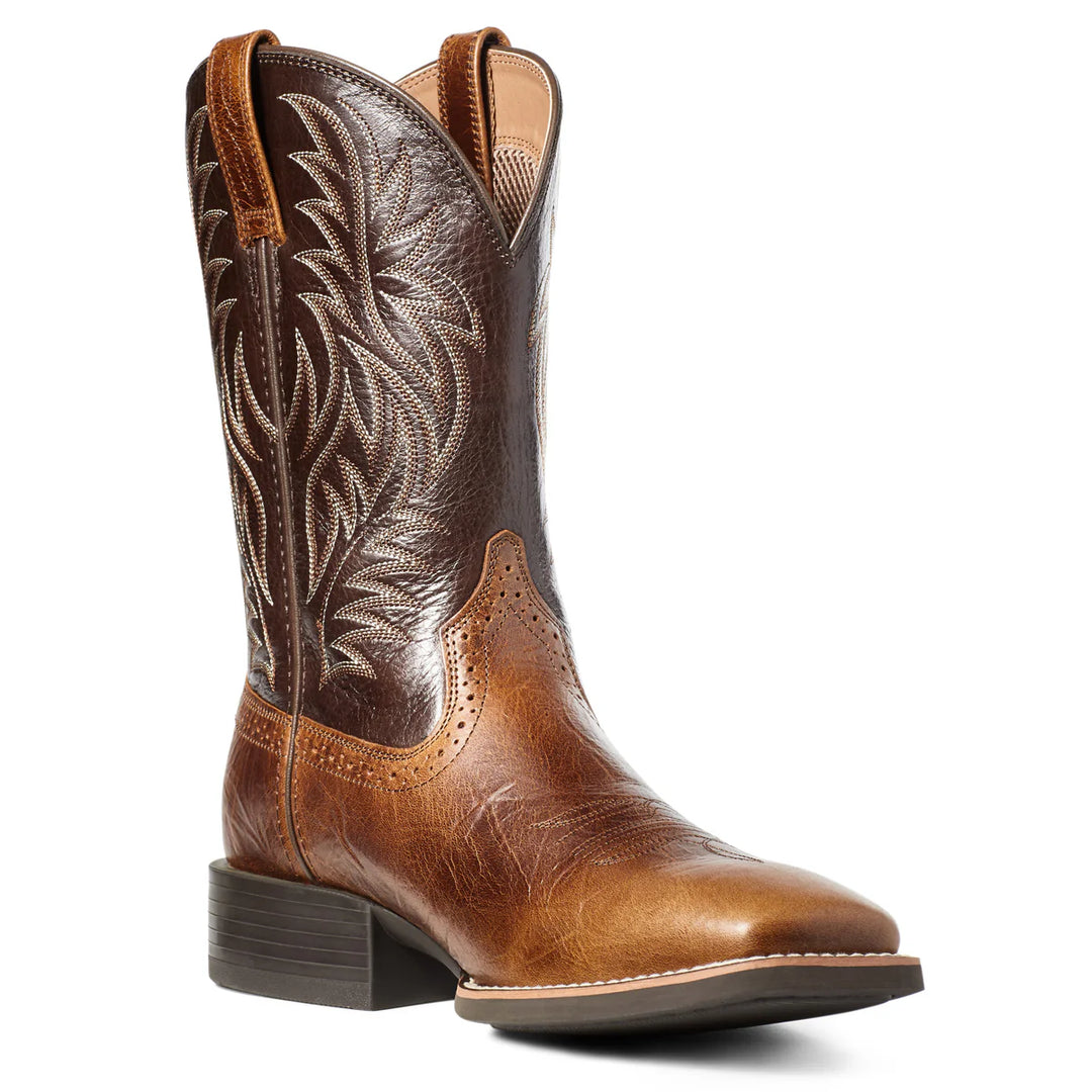 Ariat - Men's Sport Wide Square Toe Boots Peanut Butter/Chaga Brown