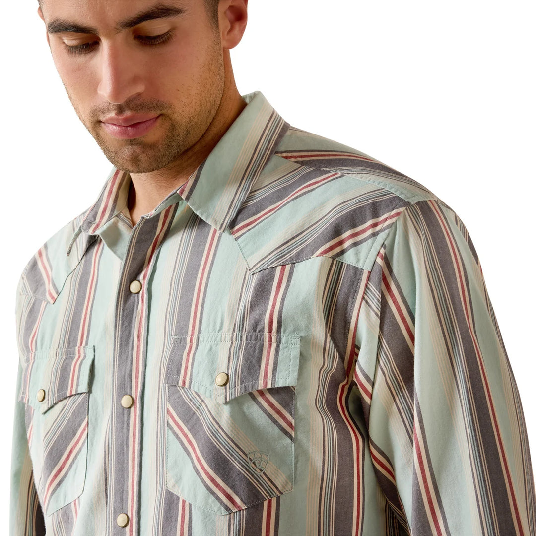 Ariat - Men's Retro Hesperus Aqua Stripe Fitted Snap Shirt