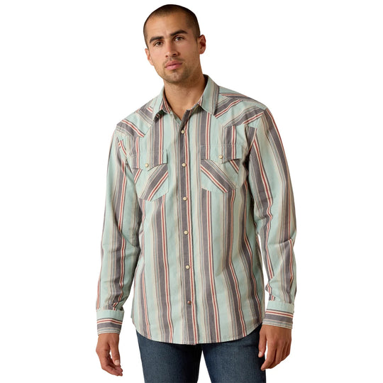 Ariat - Men's Retro Hesperus Aqua Stripe Fitted Snap Shirt