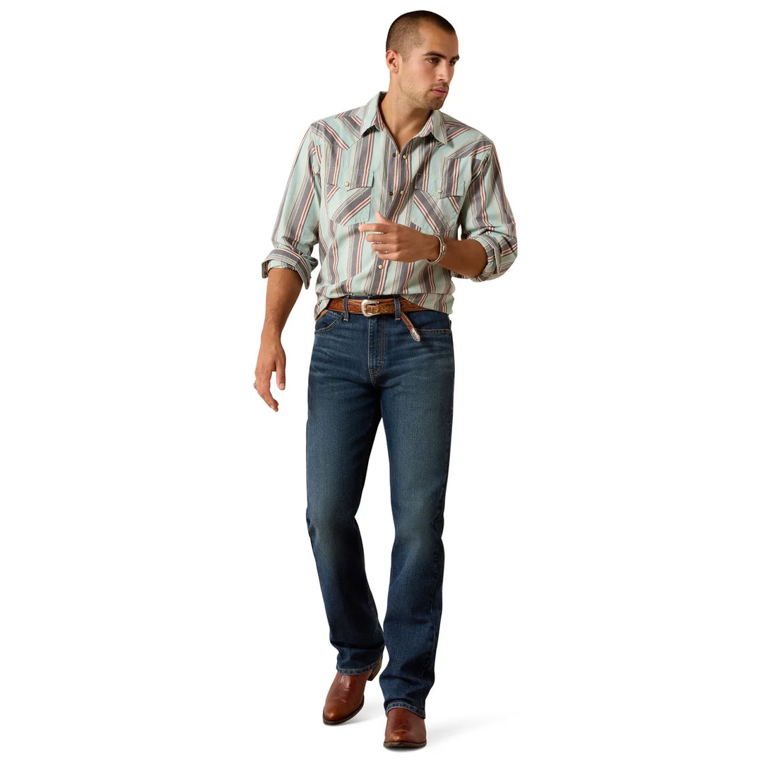 Ariat - Men's Retro Hesperus Aqua Stripe Fitted Snap Shirt