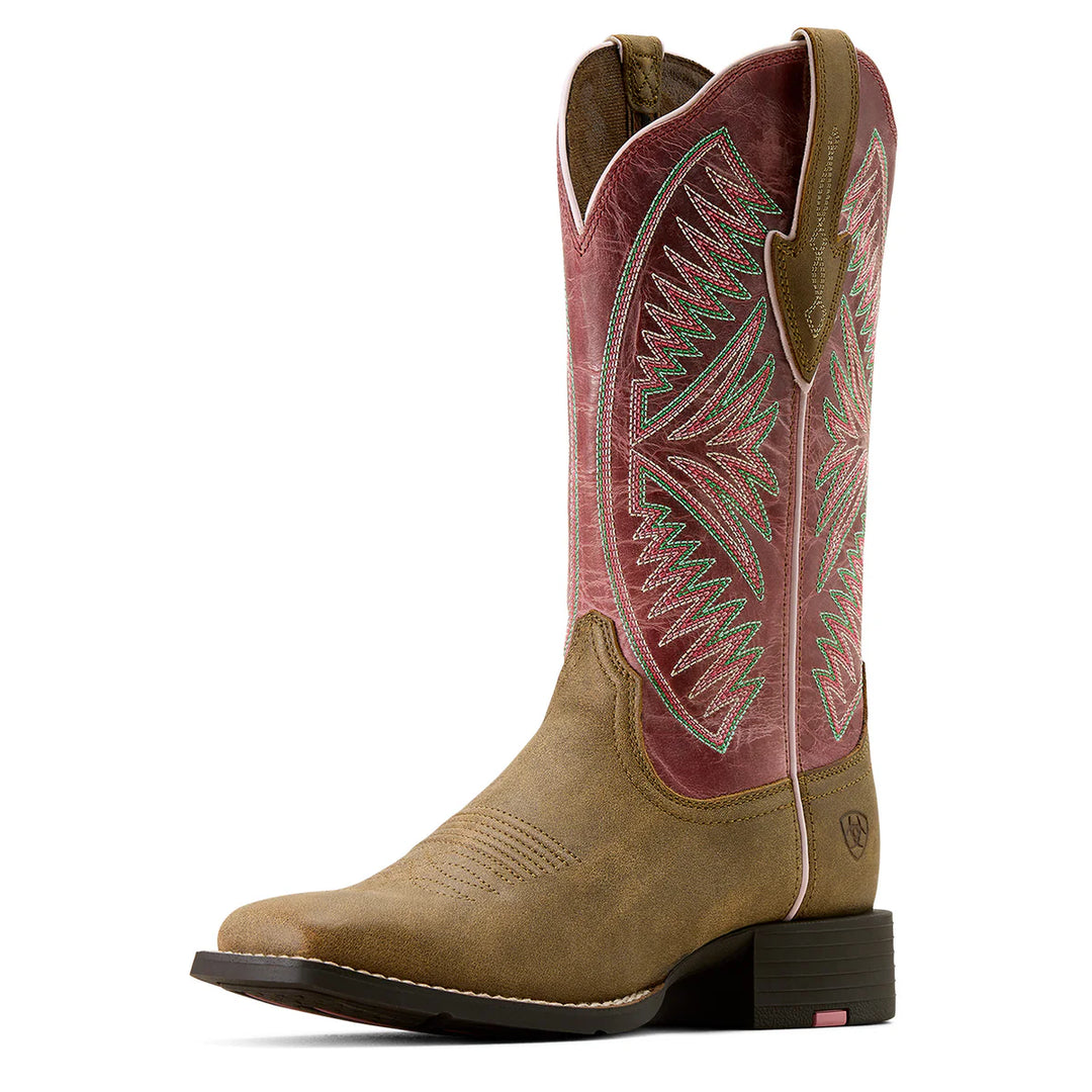 Ariat - Women's Dusty Pink Round Up Ruidoso Wide Toe Western Boot