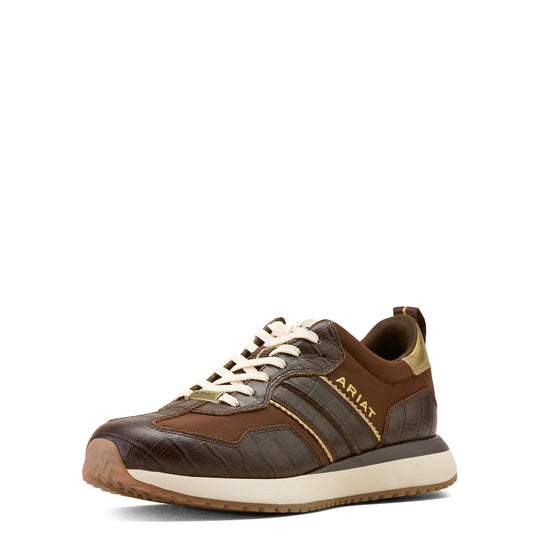Ariat - Women's Ranch Runner Aged Tan/Luxe Espresso Croc Print