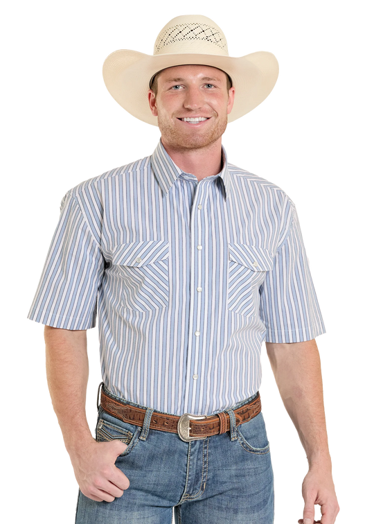 Rock & Roll - Men's SS Lane Blue Stripe Arena Shirt