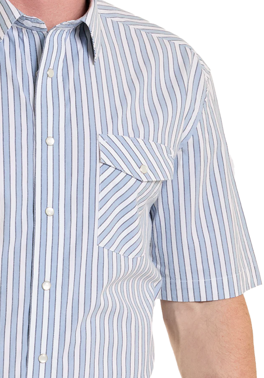 Rock & Roll - Men's SS Lane Blue Stripe Arena Shirt