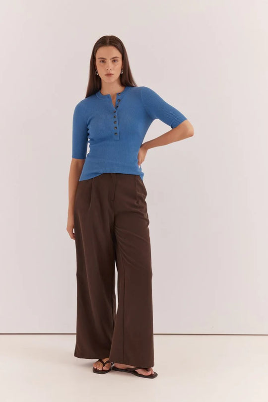 Buffalo Belle - Natalie Wide Leg Trouser Chocolate