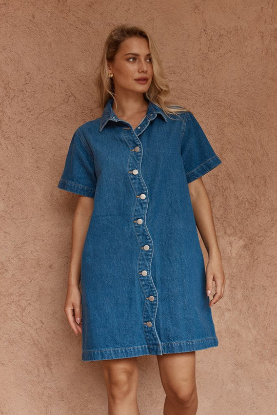 Buffalo Belle - Womens Pepe Wave Denim Dress
