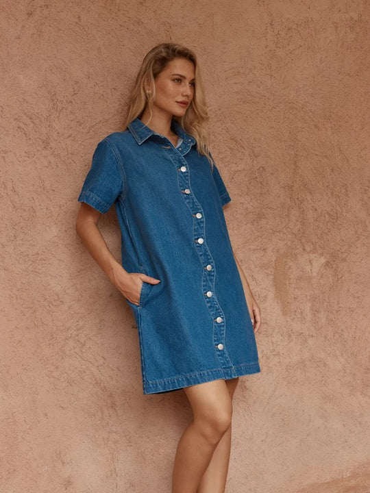 Buffalo Belle - Womens Pepe Wave Denim Dress