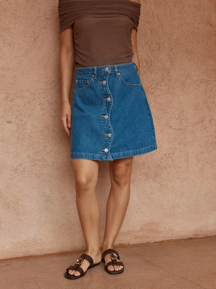 Buffalo Belle - Womens Tipo Wave Denim Skirt