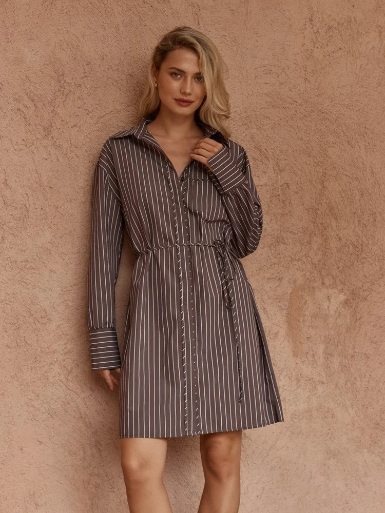 Buffalo Belle - Womens Mel Stripe Shirt Dress