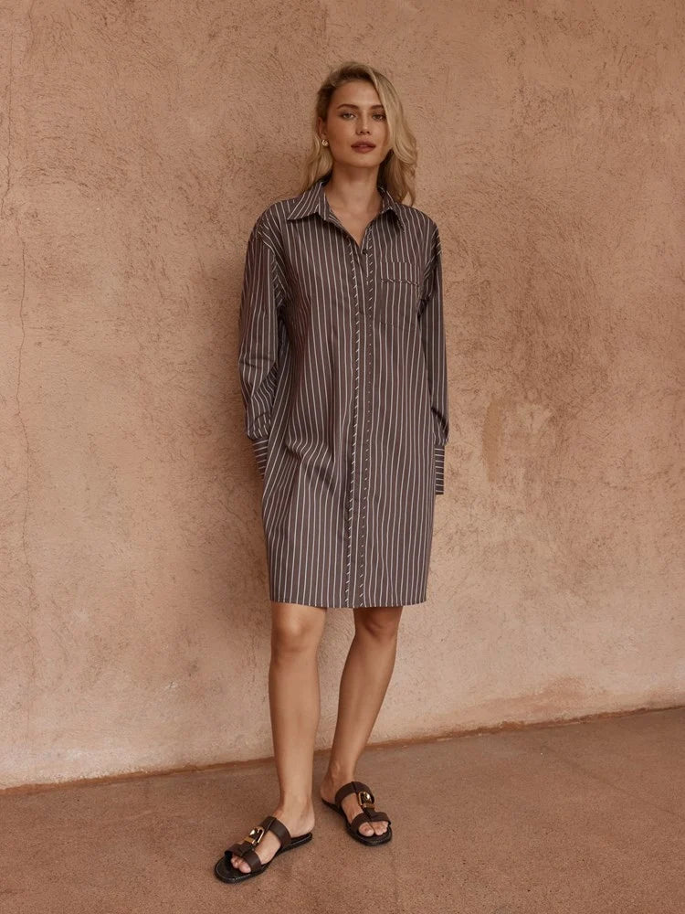 Buffalo Belle - Womens Mel Stripe Shirt Dress