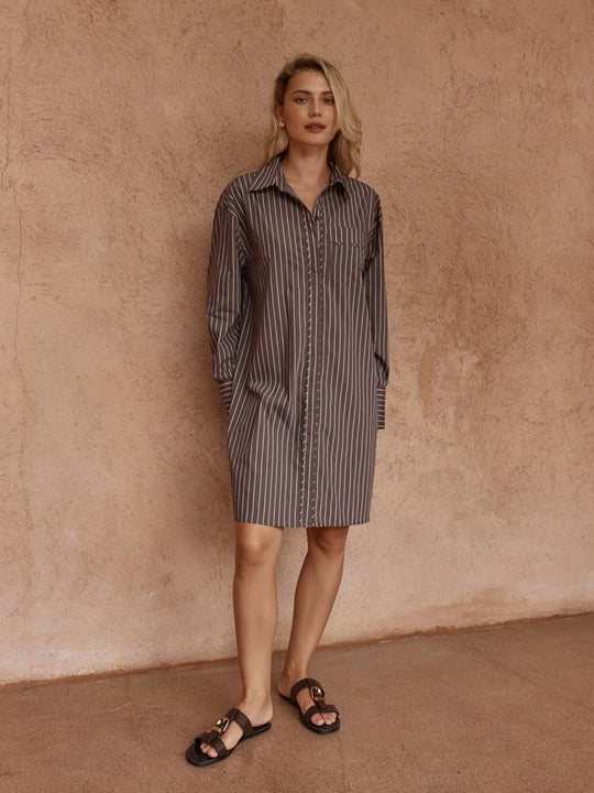 Buffalo Belle - Womens Mel Stripe Shirt Dress