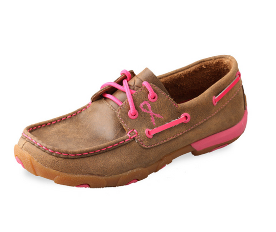 Twisted X - Womens Pink Ribbon Lace Up Mocs