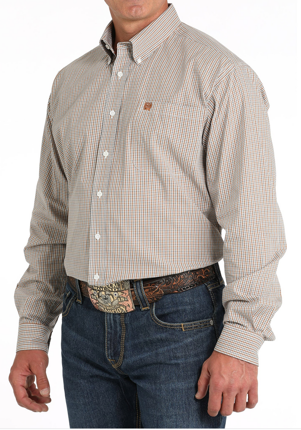 Cinch - Mens White Plaid Arena Shirt