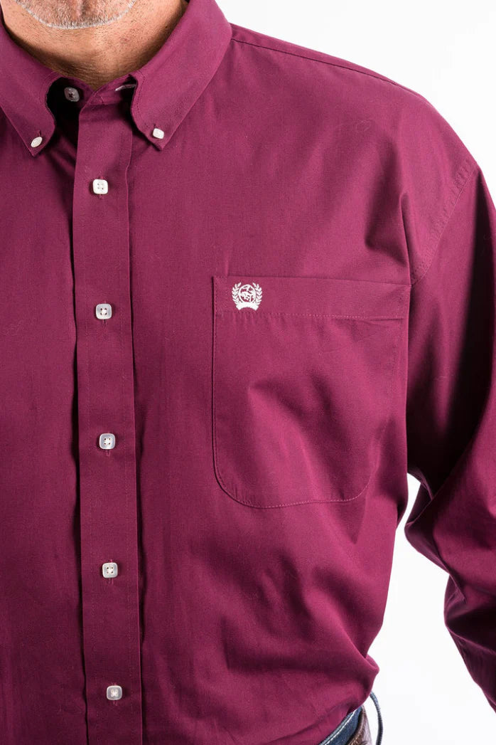 Cinch - Mens Solid Burgundy Arena Shirt