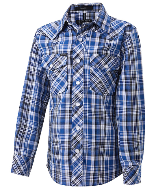 Ritemate - Kids Navy/Black Western Snap Arena Shirts