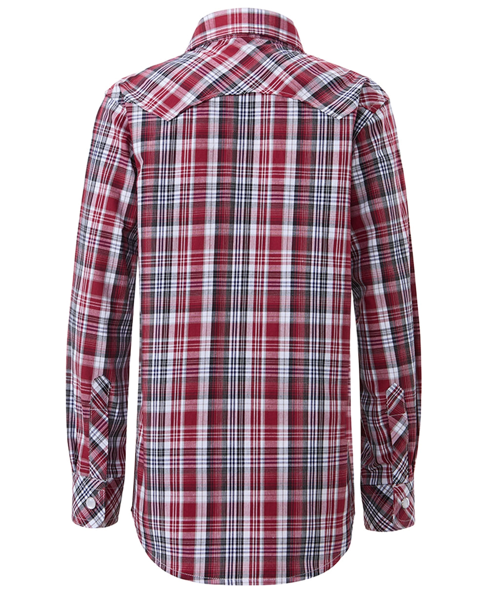 Ritemate - Kids Red/Black Western Snap Arena Shirts