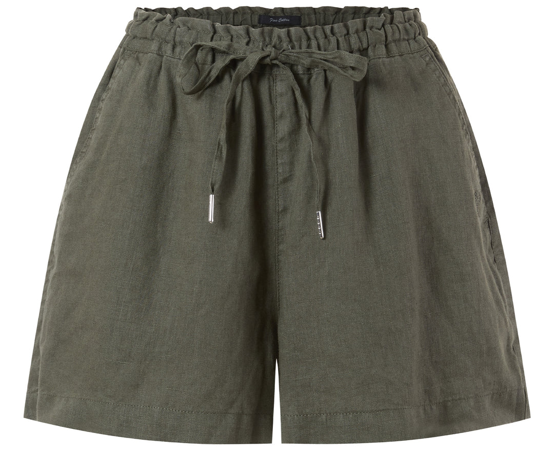 Ritemate - Womens Linen Olivia Olive Linen Shorts