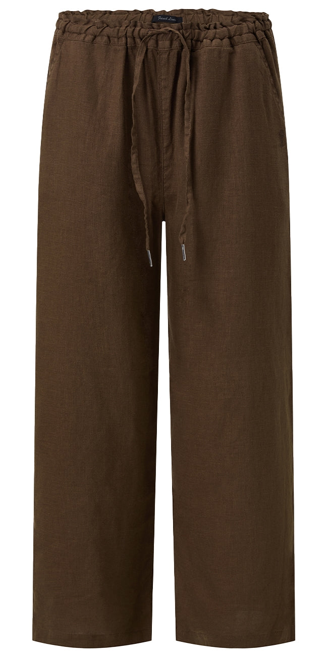 Ritemate - Womens Linen Evelyn Cocoa Brown Linen Pants