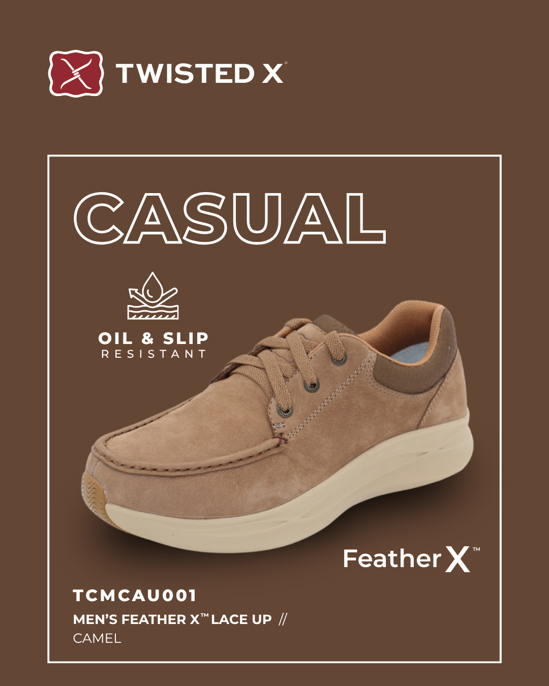 Twisted X - Men's Feather X Lace Up Camel