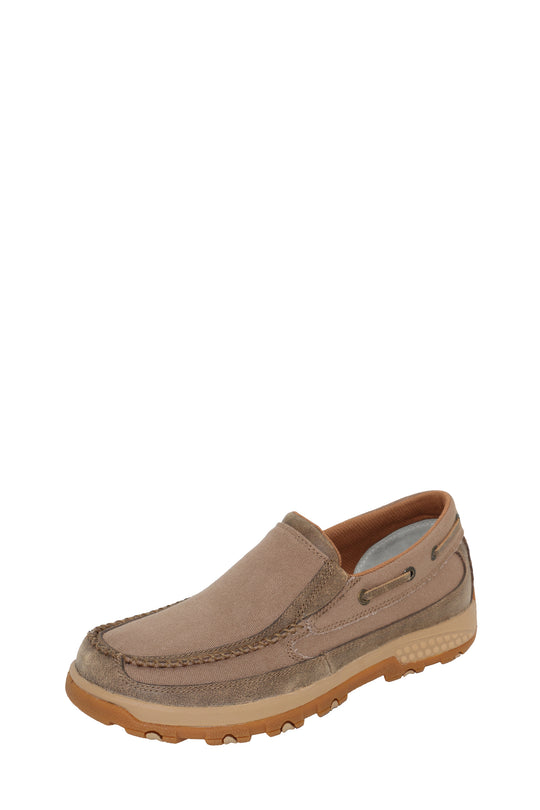 Twisted X - Mens Beige Cell Stretch Slip On Moc
