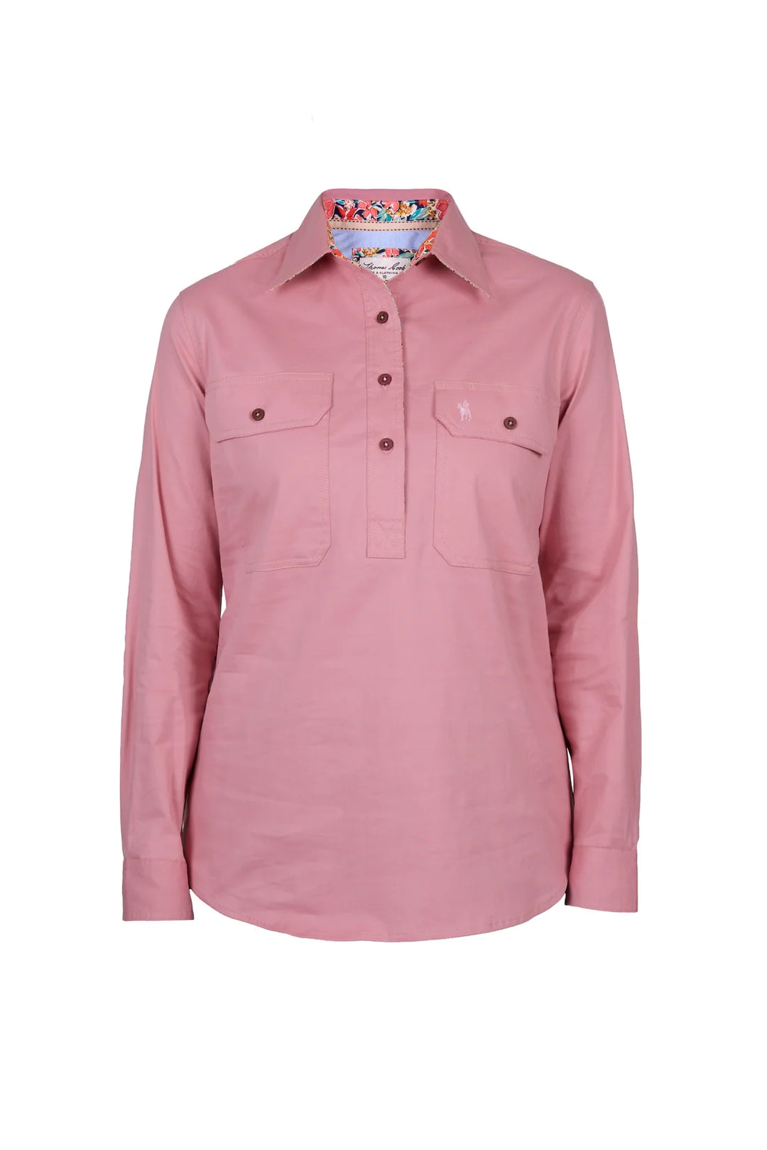 Thomas Cook - Womens Blush Half Button Long Sleeve