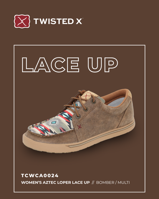 Twisted X - Women's Loper Lace Up Aztec Moc
