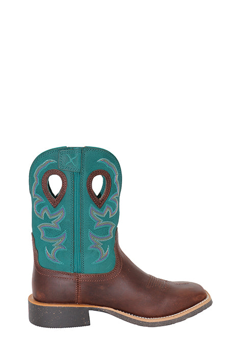 Twisted X - Womens Teal Shortie Zip Tech Boots