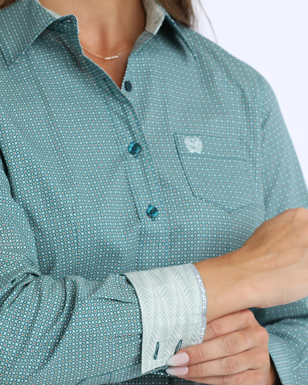 Cinch - Womens Wylder Teal Geo Arena Shirt