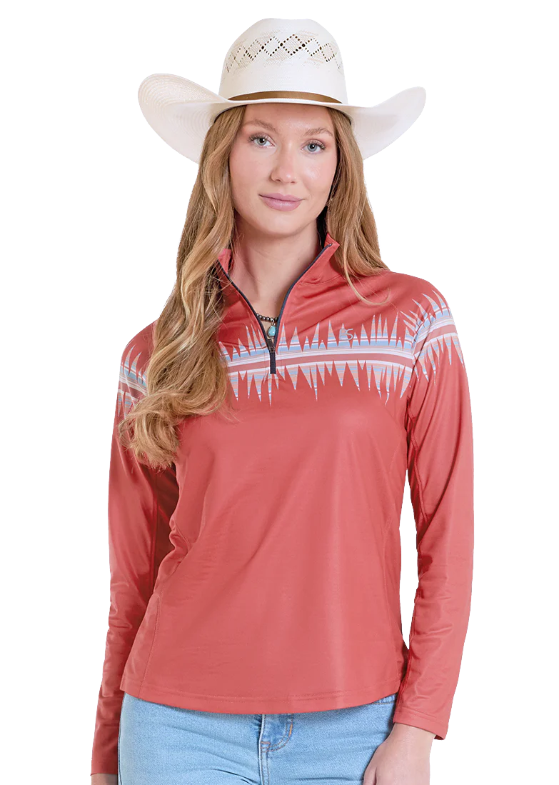 Panhandle Slim - Women's Border Print Performance Quarter Zip