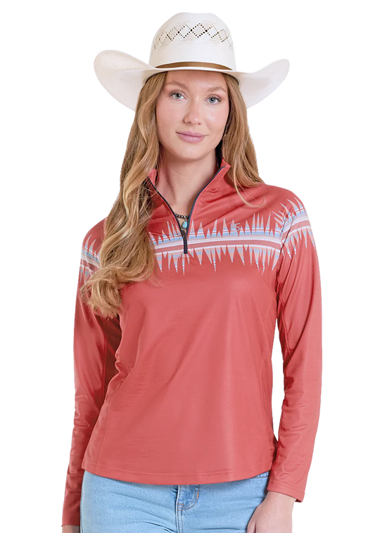 Panhandle Slim - Women's Border Print Performance Quarter Zip