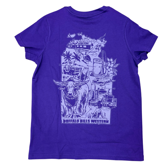 BBWS - Womens Purple Nt Map Tee