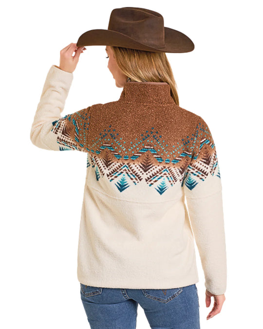 Rock & Roll - Womens Chocolate Border Town 1/4 Zip