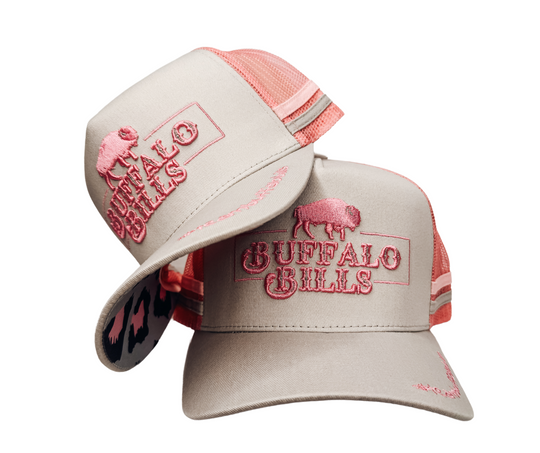 BBWS - QLD 3D Logo Lt Grey/Pink Trucker Cap
