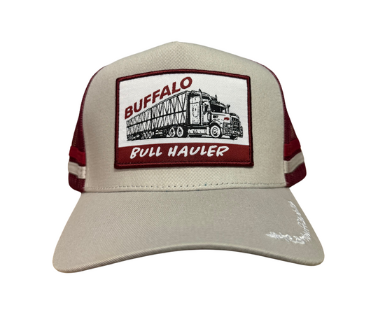 BBWS - Maroon/Grey Bull Hauler Patch Cap