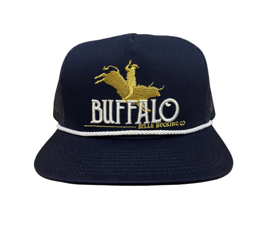 BBWS - Navy Bucking Bull Flat Cap