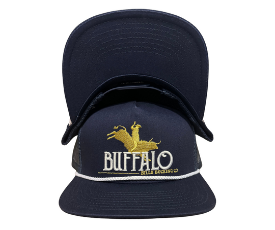 BBWS - Navy Bucking Bull Flat Cap