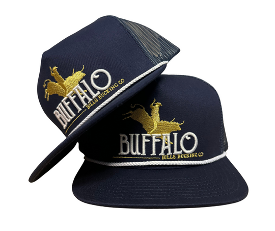 BBWS - Navy Bucking Bull Flat Cap