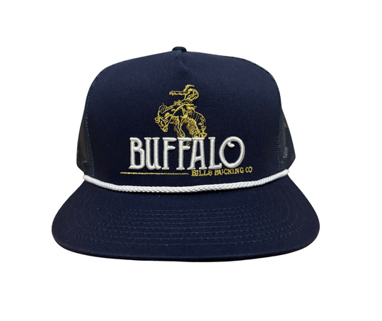 BBWS - Navy Bucking Bronc Flat Cap