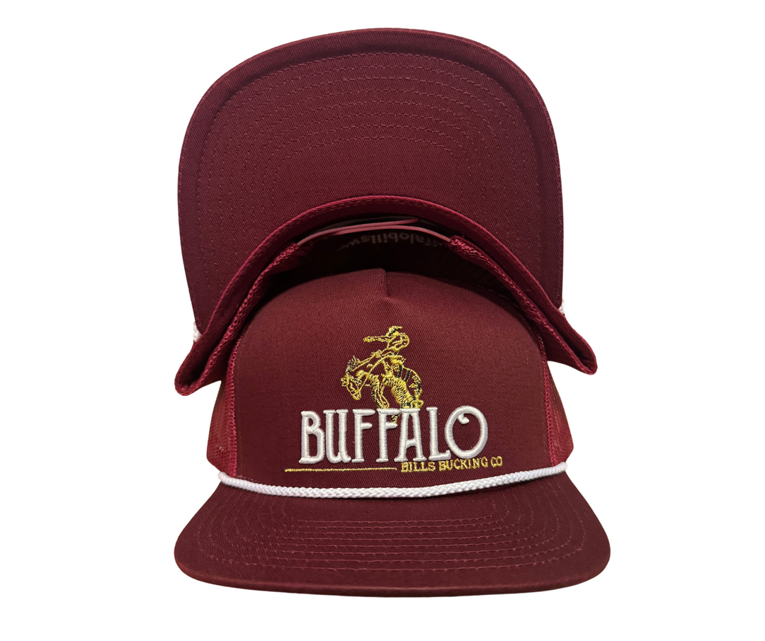 BBWS - Maroon Bucking Bronc Flat Cap