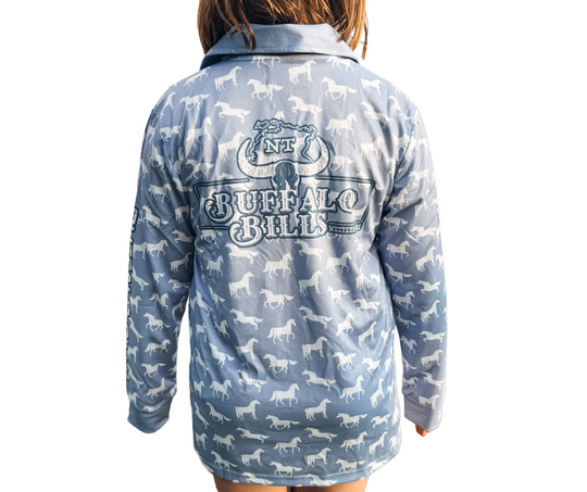 BBWS - Kids Blue Horses NT Fishing Shirt