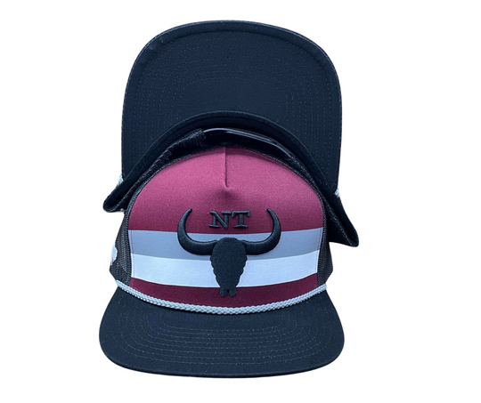 BBWS - Black/Maroon NT Flat Cap