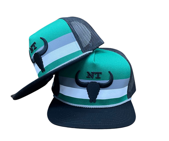 BBWS - Black/Green NT Flat Cap