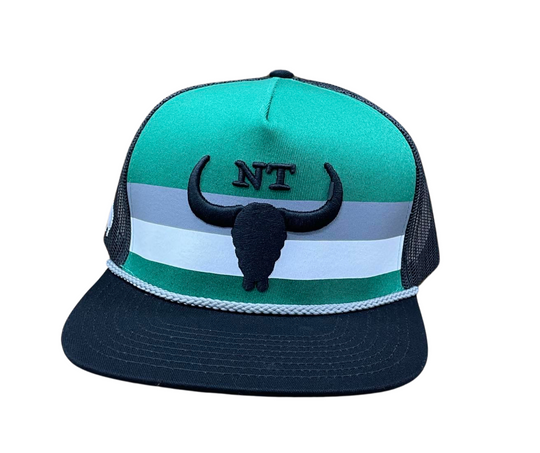 BBWS - Black/Green NT Flat Cap