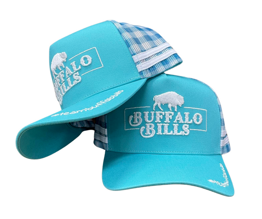 BBWS - Turquoise Gingham QLD Trucker Cap