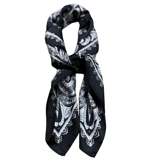 Wild Rag - Black/White Paisley Medium