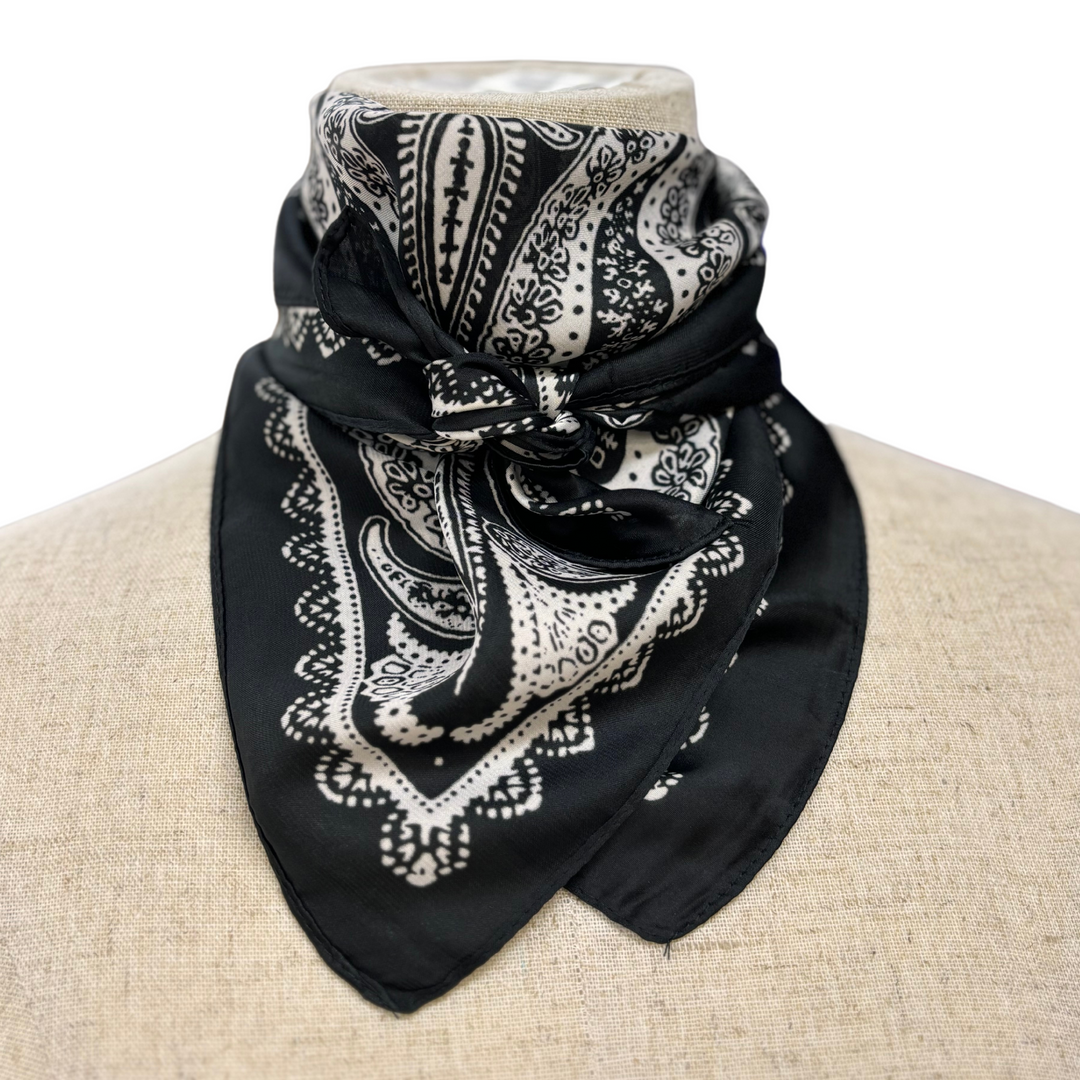 Wild Rag - Black/White Paisley Medium