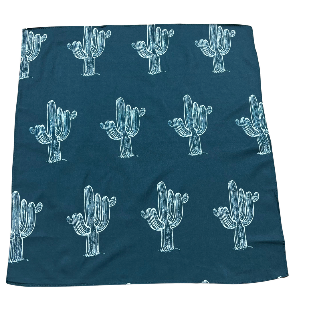 Wild Rag - Teal Cactus Small Polyester