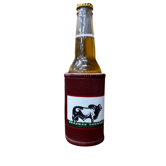 BBWS - Stubby Cooler Maroon Brahman Country