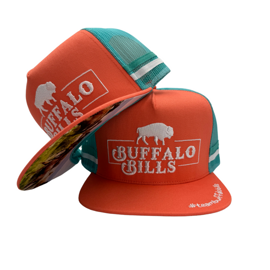 BBWS - Hybrid Peach/Turquoise Flat Trucker