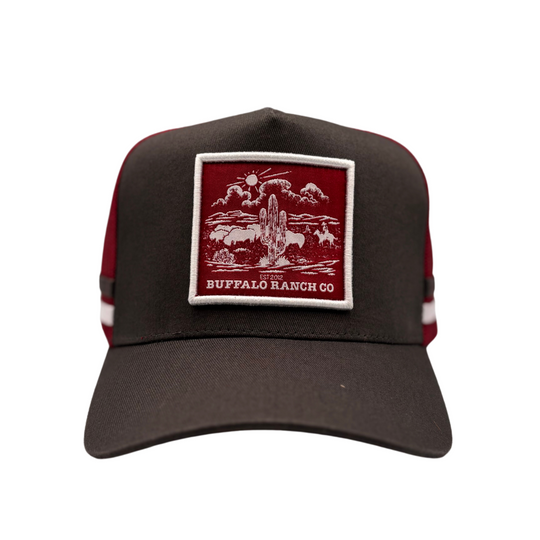BBWS - Grey Maroon Ranch Co Trucker Cap